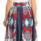 Sakkas Monifa Long Maxi Skirt Colorful Ankara Wax Dutch African Skirt Gorgeous