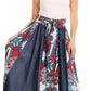 Sakkas Monifa Long Maxi Skirt Colorful Ankara Wax Dutch African Skirt Gorgeous
