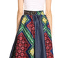 Sakkas Monifa Long Maxi Skirt Colorful Ankara Wax Dutch African Skirt Gorgeous