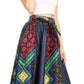 Sakkas Monifa Long Maxi Skirt Colorful Ankara Wax Dutch African Skirt Gorgeous