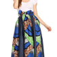 Sakkas Monifa Long Maxi Skirt Colorful Ankara Wax Dutch African Skirt Gorgeous