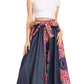 Sakkas Monifa Long Maxi Skirt Colorful Ankara Wax Dutch African Skirt Gorgeous