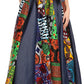 Sakkas Monifa Long Maxi Skirt Colorful Ankara Wax Dutch African Skirt Gorgeous