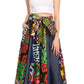 Sakkas Monifa Long Maxi Skirt Colorful Ankara Wax Dutch African Skirt Gorgeous