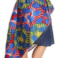 Sakkas Bahati Hi Low Mermaid African Ankara Dutch Wax Cotton Skirt Colorful