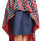 Sakkas Bahati Hi Low Mermaid African Ankara Dutch Wax Cotton Skirt Colorful