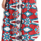Sakkas Bahati Hi Low Mermaid African Ankara Dutch Wax Cotton Skirt Colorful