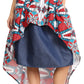 Sakkas Bahati Hi Low Mermaid African Ankara Dutch Wax Cotton Skirt Colorful