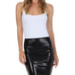 Sakkas Women's Shiny Metallic Liquid High Waist Pencil Skirt