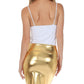 Sakkas Women's Shiny Metallic Liquid High Waist Pencil Skirt