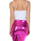 Sakkas Women's Shiny Metallic Liquid High Waist Pencil Skirt
