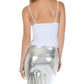 Sakkas Women's Shiny Metallic Liquid High Waist Pencil Skirt