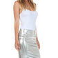 Sakkas Women's Shiny Metallic Liquid High Waist Pencil Skirt
