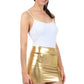 Sakkas Women's Shiny Metallic Liquid Mini Skirt