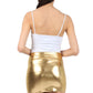 Sakkas Women's Shiny Metallic Liquid Mini Skirt