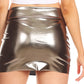 Sakkas Women's Shiny Metallic Liquid Mini Skirt