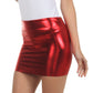Sakkas Women's Shiny Metallic Liquid Mini Skirt