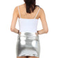 Sakkas Women's Shiny Metallic Liquid Mini Skirt