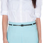 Sakkas Knee Length Pleated A-Line Skirt with Skinny Belt
