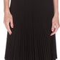 Sakkas Knee Length Pleated A-Line Skirt with Skinny Belt