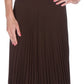 Sakkas Knee Length Pleated A-Line Skirt with Skinny Belt