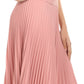 Sakkas Knee Length Pleated A-Line Skirt with Skinny Belt