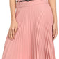 Sakkas Knee Length Pleated A-Line Skirt with Skinny Belt