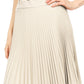 Sakkas Knee Length Pleated A-Line Skirt with Skinny Belt