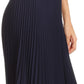 Sakkas Knee Length Pleated A-Line Skirt with Skinny Belt