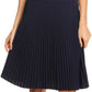 Sakkas Knee Length Pleated A-Line Skirt with Skinny Belt