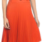 Sakkas Knee Length Pleated A-Line Skirt with Skinny Belt