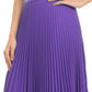 Sakkas Knee Length Pleated A-Line Skirt with Skinny Belt