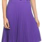 Sakkas Knee Length Pleated A-Line Skirt with Skinny Belt