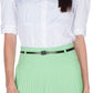 Sakkas Knee Length Pleated A-Line Skirt with Skinny Belt