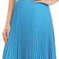 Sakkas Knee Length Pleated A-Line Skirt with Skinny Belt
