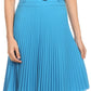 Sakkas Knee Length Pleated A-Line Skirt with Skinny Belt