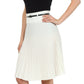 Sakkas Knee Length Pleated A-Line Skirt with Skinny Belt
