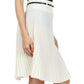 Sakkas Knee Length Pleated A-Line Skirt with Skinny Belt