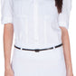 Sakkas Knee Length Pleated A-Line Skirt with Skinny Belt