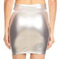 Sakkas Womens Metallic Sexy Shiny Stretchy Short Pencil Party Skirt  Made in USA