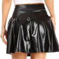 Sakkas Womens Liquid Metallic Stretchy Flared Sporty Mini Skater Skirt  USA Made