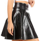 Sakkas Womens Liquid Metallic Stretchy Flared Sporty Mini Skater Skirt  USA Made