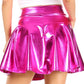 Sakkas Womens Liquid Metallic Stretchy Flared Sporty Mini Skater Skirt  USA Made