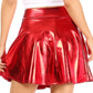 Sakkas Womens Liquid Metallic Stretchy Flared Sporty Mini Skater Skirt  USA Made