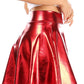Sakkas Womens Liquid Metallic Stretchy Flared Sporty Mini Skater Skirt  USA Made