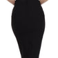 Sakkas Petite High Waist Stretch Pencil Skirt with Four Button Detail