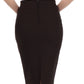 Sakkas Petite High Waist Stretch Pencil Skirt with Four Button Detail