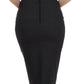 Sakkas Petite High Waist Stretch Pencil Skirt with Four Button Detail