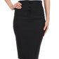 Sakkas Petite High Waist Stretch Pencil Skirt with Four Button Detail