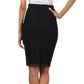 Sakkas Petite High Waist Stretch Pencil Skirt with Shirred Waist Detail